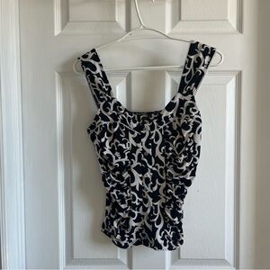 Black and White Patterned Women's Top